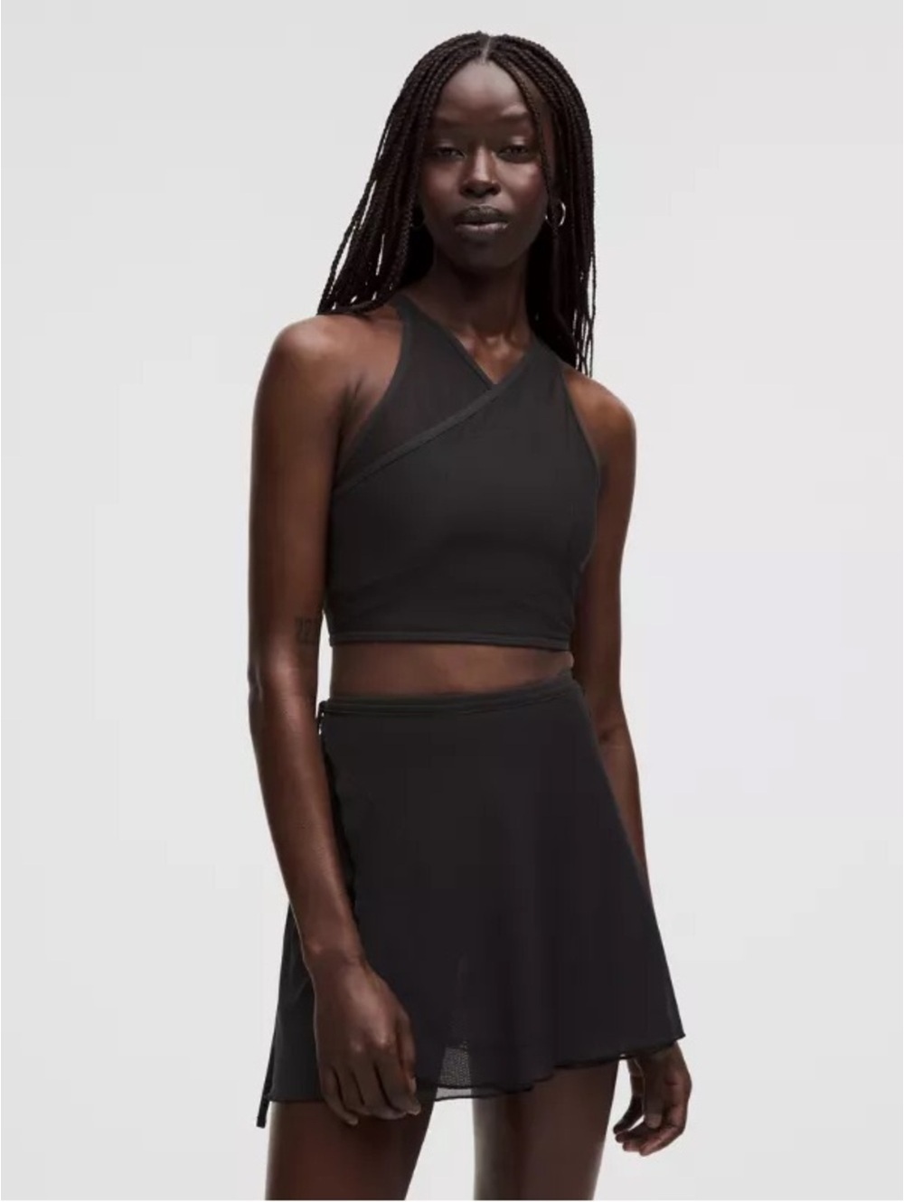 🆕✨ Lululemon X SLNSH Mesh Cross Front Cropped Tank - Black Yellow Serpentine